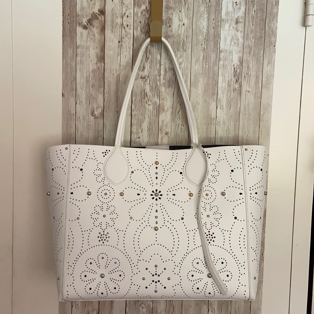 REBECCA MINKOFF
PERFORATED LEATHER TOTE
